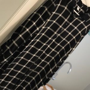 Black and white plaid tunic dress